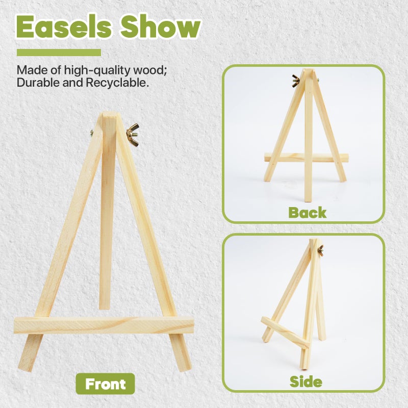 CONDA 6 Pack A-Frame Wood Easels, Tabletop Easels for Painting, Canvases, Display, and Party, Easel Stand for Students, Artists and Beginners, Brown - Image 4
